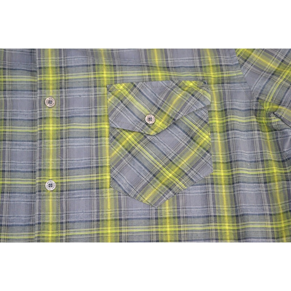 Kuhl Mountain Crown Shirt Mens L Lime Gray Plaid Long Sleeve Classic Button-Up - Picture 4 of 16